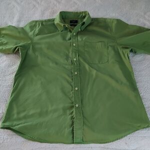 Dockers Casual Light Green Button Down Short Sleeve Shirt